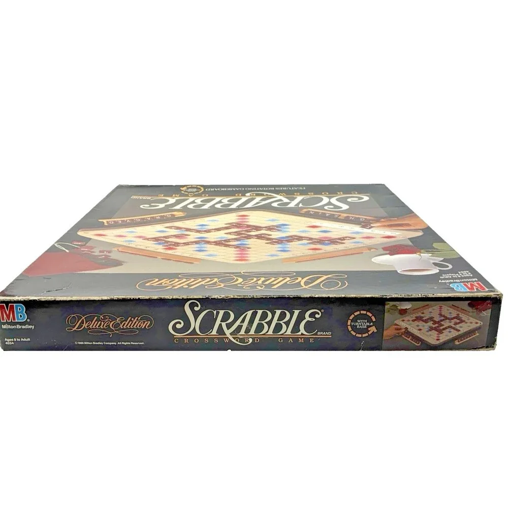 Scrabble Deluxe Edition Vintage 1989 Milton Bradley Board Game Complete